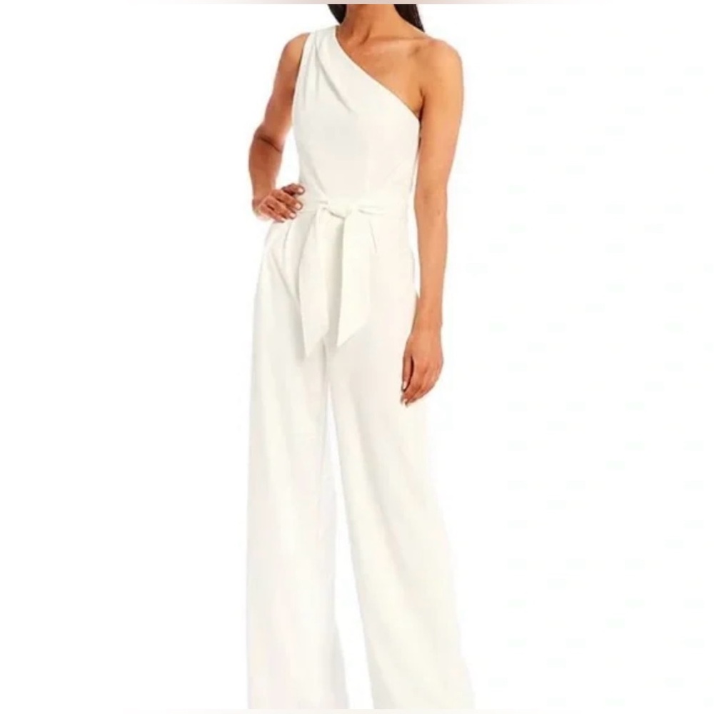 ANTONIO MELANI Off-White One-Shoulder Jumpsuit
